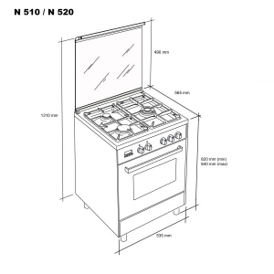FOGÃO MEIRELES 55cm N520XNAT GÁS NATURAL